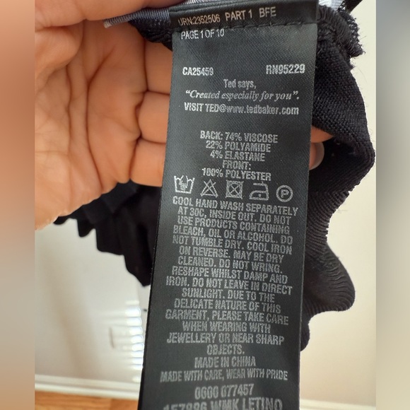 TED BAKER Letino Hazel Ruffle Top Size 2 - Picture 11 of 12